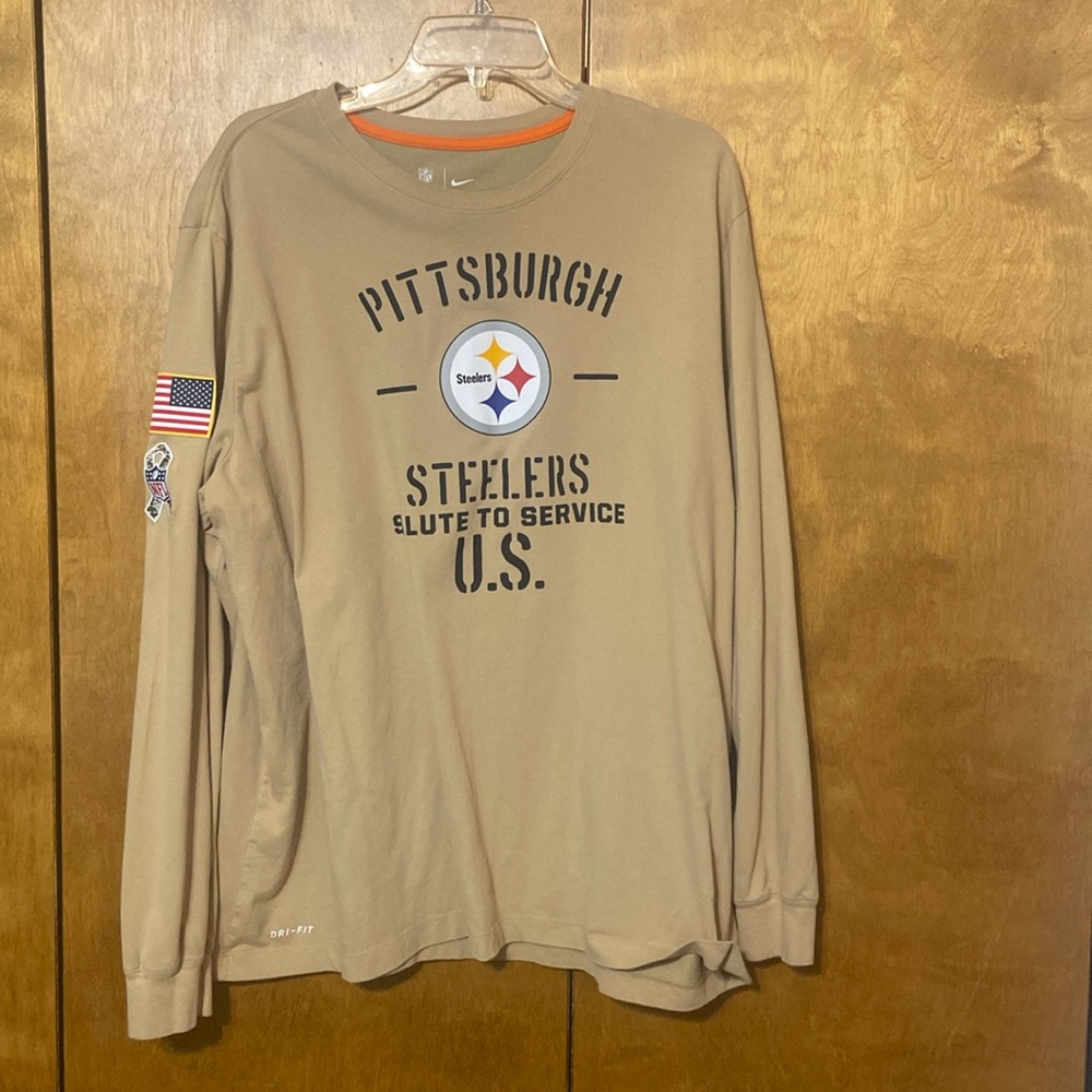 NFL Pitts Steelers Salute to Service Nike Dri-Fit T-Shirt Military Support XXL